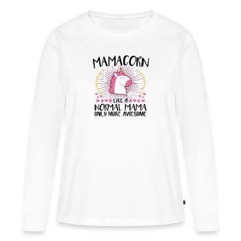 Mamacorn Mama Einhorn Muttertag Baby Familie Kind - Frauen Premium Bio Langarmshirt - Weiß - Vorne - Julia (174cm)