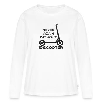 E-Scooter Roller Scooter - T-shirt manches longues Premium bio Femme - blanc - Devant - Julia (174cm)