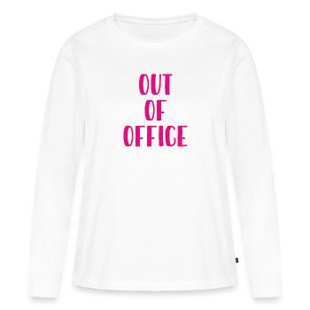 absence du bureau - Nicht im Büro - ausserhaus - T-shirt manches longues Premium bio Femme - blanc - Devant - Julia (174cm)