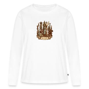 Passion des échecs - T-shirt manches longues Premium bio Femme - blanc - Devant - Julia (174cm)