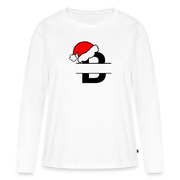 Alphabet Noël lettre B a personnaliser - T-shirt manches longues Premium bio Femme - blanc - Devant - Julia (174cm)