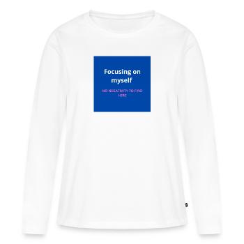 Se concentrer sur moi-même - T-shirt manches longues Premium bio Femme - blanc - Devant - Julia (174cm)