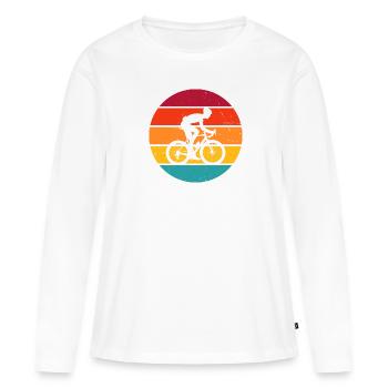 Vélo de route Vélo de route Vélo de route Vélo de route - T-shirt manches longues Premium bio Femme - blanc - Devant - Julia (174cm)