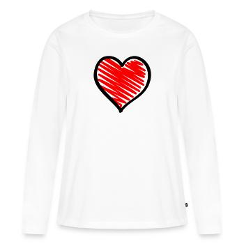 Heart - Frauen Premium Bio Langarmshirt - Weiß - Vorne - Julia (174cm)