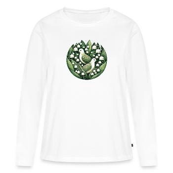 Tourterelles tristes - T-shirt manches longues Premium bio Femme - blanc - Devant - Julia (174cm)