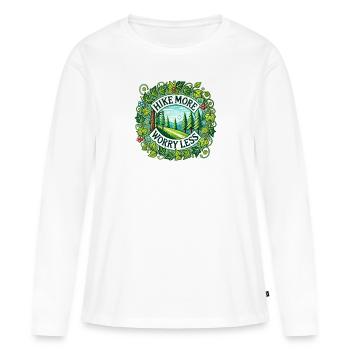 Hike More Worry Less - Women's Premium Organic Long Sleeve Shirt - white - Front - Julia (174cm)