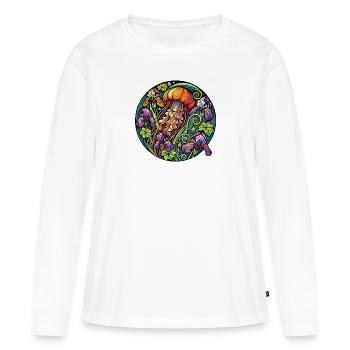 Méduse Iris - T-shirt manches longues Premium bio Femme - blanc - Devant - Julia (174cm)
