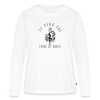 Je peux pas, j'ai cours de danse. - T-shirt manches longues Premium bio Femme - blanc - Devant - Julia (174cm)