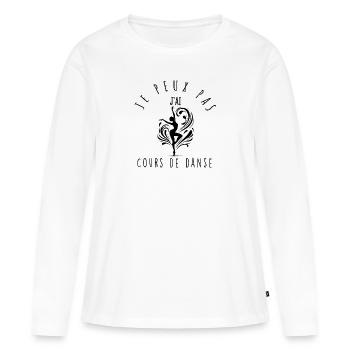 Je peux pas, j'ai cours de danse. - T-shirt manches longues Premium bio Femme - blanc - Devant - Julia (174cm)