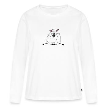 Brebis douces - T-shirt manches longues Premium bio Femme - blanc - Devant - Julia (174cm)