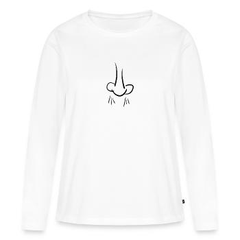 odeur de nez - T-shirt manches longues Premium bio Femme - blanc - Devant - Julia (174cm)