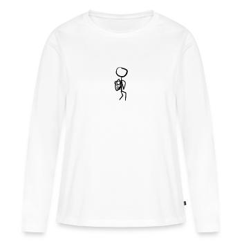 Élèves - T-shirt manches longues Premium bio Femme - blanc - Devant - Julia (174cm)