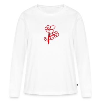 fleur naturelle - T-shirt manches longues Premium bio Femme - blanc - Devant - Julia (174cm)