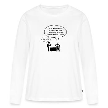 bonne bouffe - T-shirt manches longues Premium bio Femme - blanc - Devant - Julia (174cm)