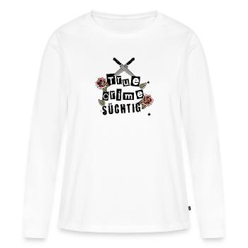 true crime podcast - Frauen Premium Bio Langarmshirt - Weiß - Vorne - Julia (174cm)