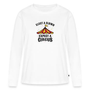 ELECT A CLOWN EXPECT A CIRCUS - Women's Premium Organic Long Sleeve Shirt - white - Front - Julia (174cm)