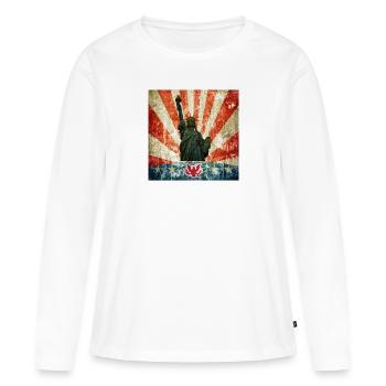 Freiheitsstatue, USA - Frauen Premium Bio Langarmshirt - Weiß - Vorne - Julia (174cm)