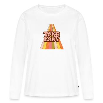 Take it Easy - Frauen Premium Bio Langarmshirt - Weiß - Vorne - Julia (174cm)