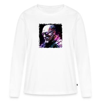 Cyborg, Android und Söldner der Zukunft in Neon - Frauen Premium Bio Langarmshirt - Weiß - Vorne - Julia (174cm)