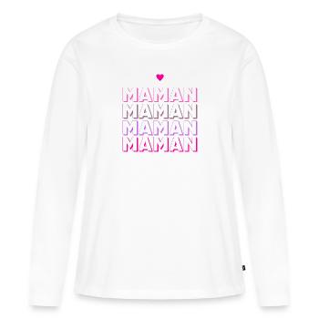 MAMAN - T-shirt manches longues Premium bio Femme - blanc - Devant - Julia (174cm)