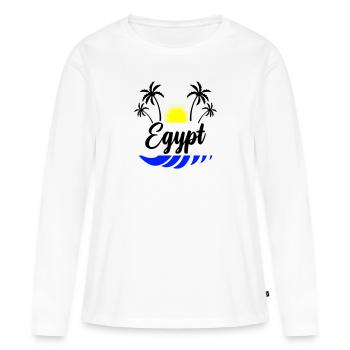 Égypte - T-shirt manches longues Premium bio Femme - blanc - Devant - Julia (174cm)