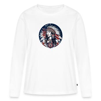 Amerikanische Folklore - Frauen Premium Bio Langarmshirt - Weiß - Vorne - Julia (174cm)