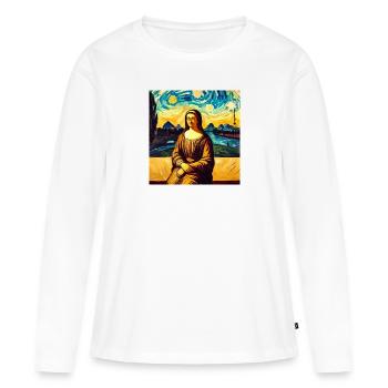 Noma Lisa - T-shirt manches longues Premium bio Femme - blanc - Devant - Julia (174cm)