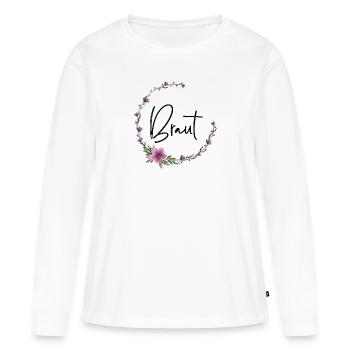 Braut Kranz 1 - Frauen Premium Bio Langarmshirt - Weiß - Vorne - Julia (174cm)