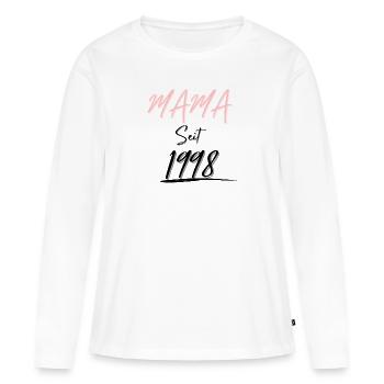 MAMA Seit 1998 - Frauen Premium Bio Langarmshirt - Weiß - Vorne - Julia (174cm)