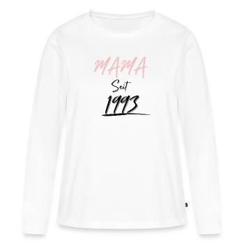 MAMA Seit 1993 - Frauen Premium Bio Langarmshirt - Weiß - Vorne - Julia (174cm)