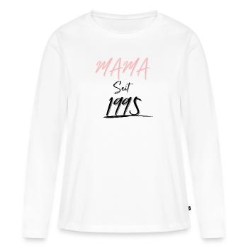 MAMA Seit 1995 - Frauen Premium Bio Langarmshirt - Weiß - Vorne - Julia (174cm)