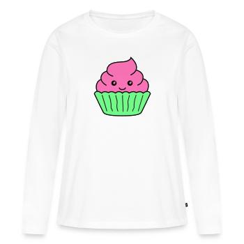 sweet cupcake - Frauen Premium Bio Langarmshirt - Weiß - Vorne - Julia (174cm)