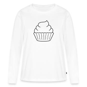 Cupcake - T-shirt manches longues Premium bio Femme - blanc - Devant - Julia (174cm)