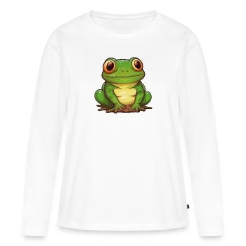 Frog - Women's Premium Organic Long Sleeve Shirt - white - Front - Julia (174cm)