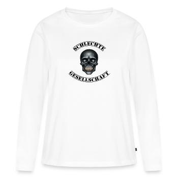 Mauvaise compagnie - T-shirt manches longues Premium bio Femme - blanc - Devant - Julia (174cm)