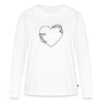 Cadre Coeur - T-shirt manches longues Premium bio Femme - blanc - Devant - Julia (174cm)
