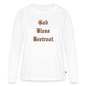 Bénédiction divineBetterave - T-shirt manches longues Premium bio Femme - blanc - Devant - Julia (174cm)