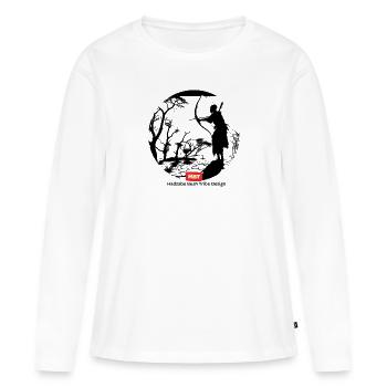 HBT 63 - Frauen Premium Bio Langarmshirt - Weiß - Vorne - Julia (174cm)
