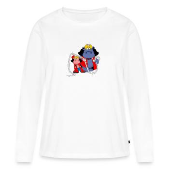 association de pompiers jeunes pompiers éteignant les incendies - T-shirt manches longues Premium bio Femme - blanc - Devant - Julia (174cm)