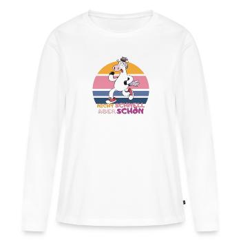 Laufshirt Thema Hindernislauf mud muddy run lauf - Frauen Premium Bio Langarmshirt - Weiß - Vorne - Julia (174cm)