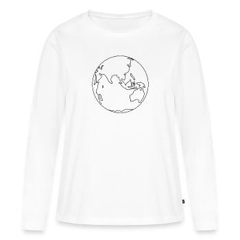 Erde - Frauen Premium Bio Langarmshirt - Weiß - Vorne - Julia (174cm)