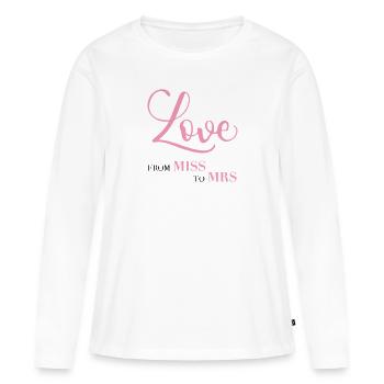JGA From Miss to Mrs Bachelorette Party Bride - Women's Premium Organic Long Sleeve Shirt - white - Front - Julia (174cm)