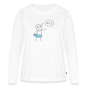 Nice Design für Badehosen Freunde Lustig am Strand - Frauen Premium Bio Langarmshirt - Weiß - Vorne - Julia (174cm)
