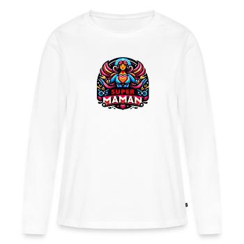 Super Liebe Mama - Frauen Premium Bio Langarmshirt - Weiß - Vorne - Julia (174cm)