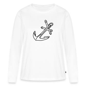 Ancre - T-shirt manches longues Premium bio Femme - blanc - Devant - Julia (174cm)