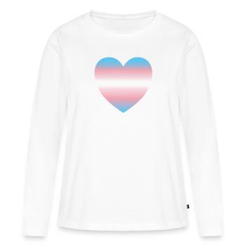 Cœur subtil de la fierté transgenre - T-shirt manches longues Premium bio Femme - blanc - Devant - Julia (174cm)