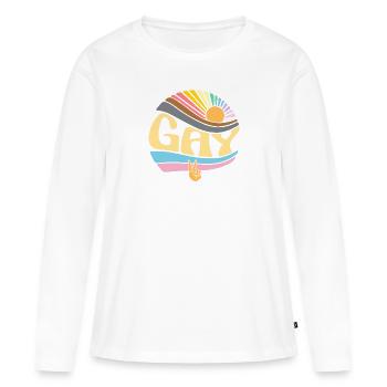 Vintage Gay Lesbian Pride Month - Groovy LGBT - Women's Premium Organic Long Sleeve Shirt - white - Front - Julia (174cm)