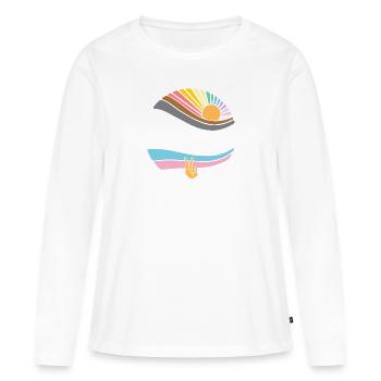 Groovy LGBT Rights Pride - Vintage Gay Lesbian - Women's Premium Organic Long Sleeve Shirt - white - Front - Julia (174cm)