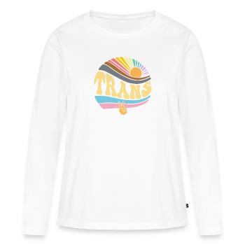 Vintage Transexual Pride Month - Groovy LGBT - Women's Premium Organic Long Sleeve Shirt - white - Front - Julia (174cm)