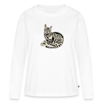 König getigertes Kätzchen - Frauen Premium Bio Langarmshirt - Weiß - Vorne - Julia (174cm)